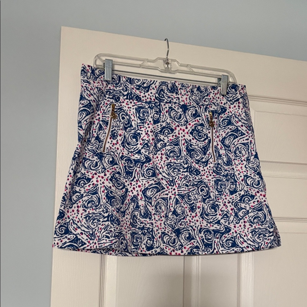 Lilly Pulitzer Blue, White & Pink Printed Mini Skort